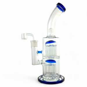 12" Bent-Neck Bliss with Dual Tree Percs Water Pipe Assorted color - [WP-1674-2]